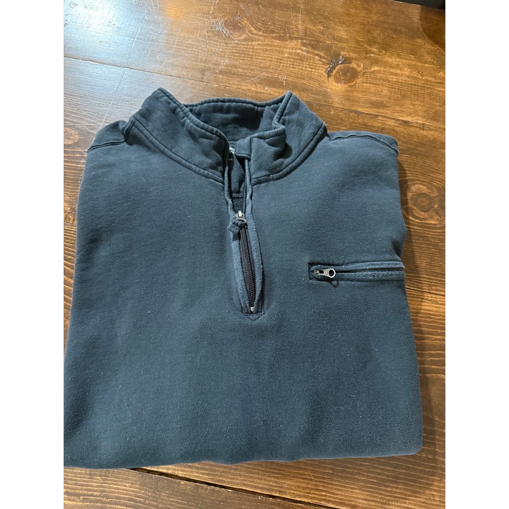 Guide Series Mens XL Black Quarter Zip Fleece Pullover Sweatshirt Chest Pocket